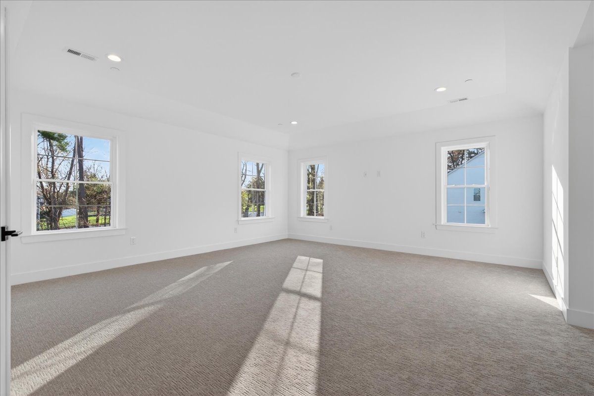 Bedroom with dual closet doors