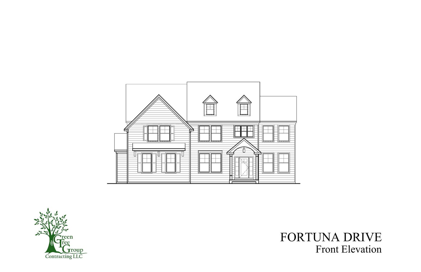 Dickerson model front elevation drawing