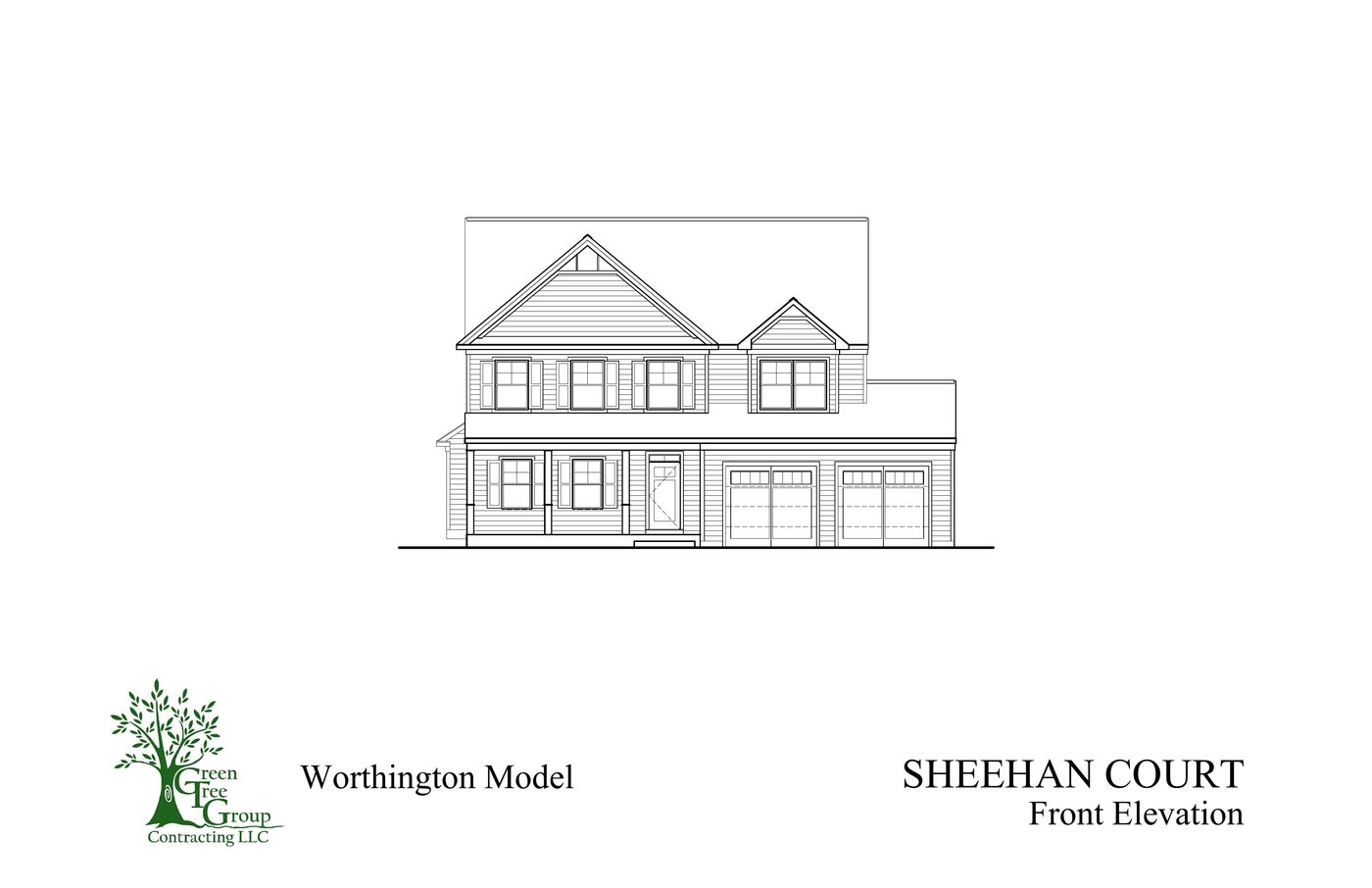 Worthington model front elevation drawing