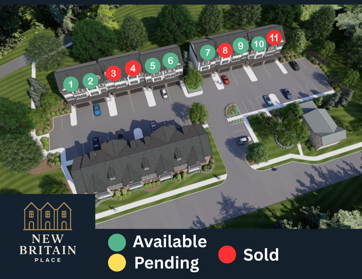 New Britain Place site plan showing all 11 townhome units on West Butler Avenue, New Britain Borough PA